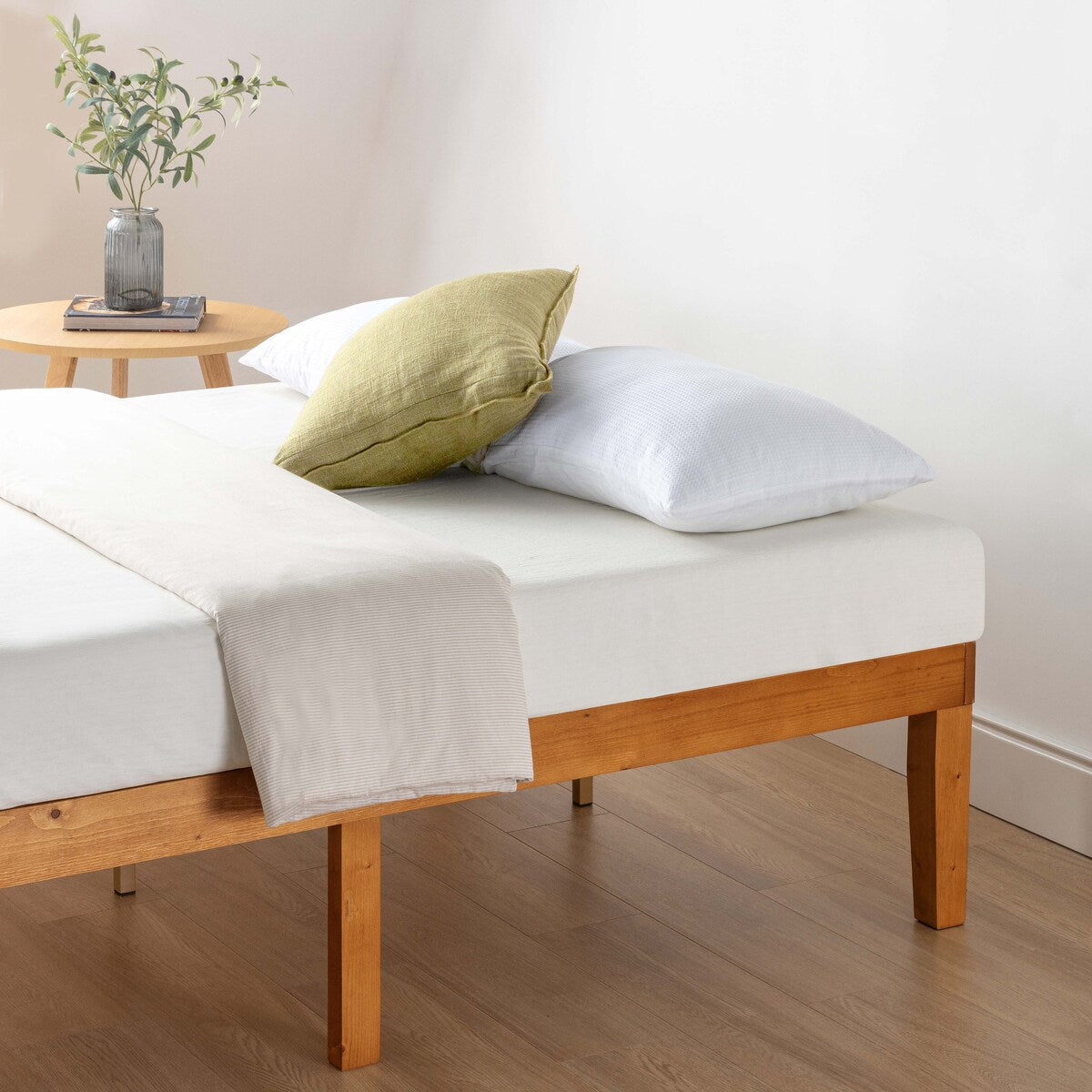 16 Inch Classic Solid Wood Platform Bed Frame in Multiple Finishes