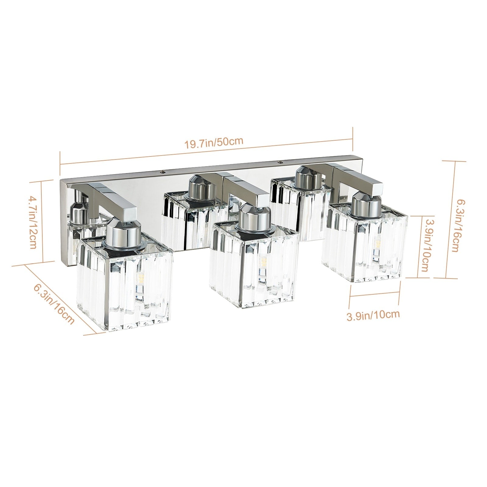 2/3/4/5 Light Bathroom Vanity Light Wall Sconce with Crystal Shade