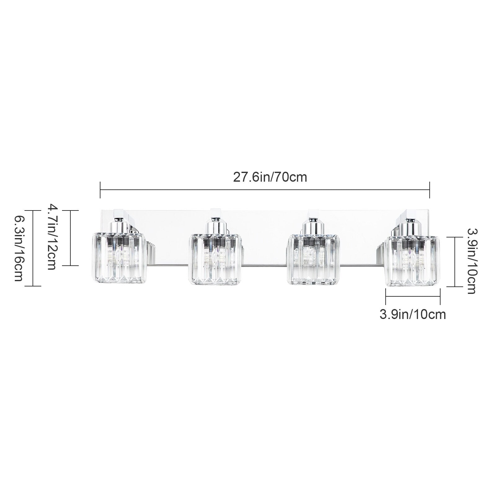 2/3/4/5 Light Bathroom Vanity Light Wall Sconce with Crystal Shade