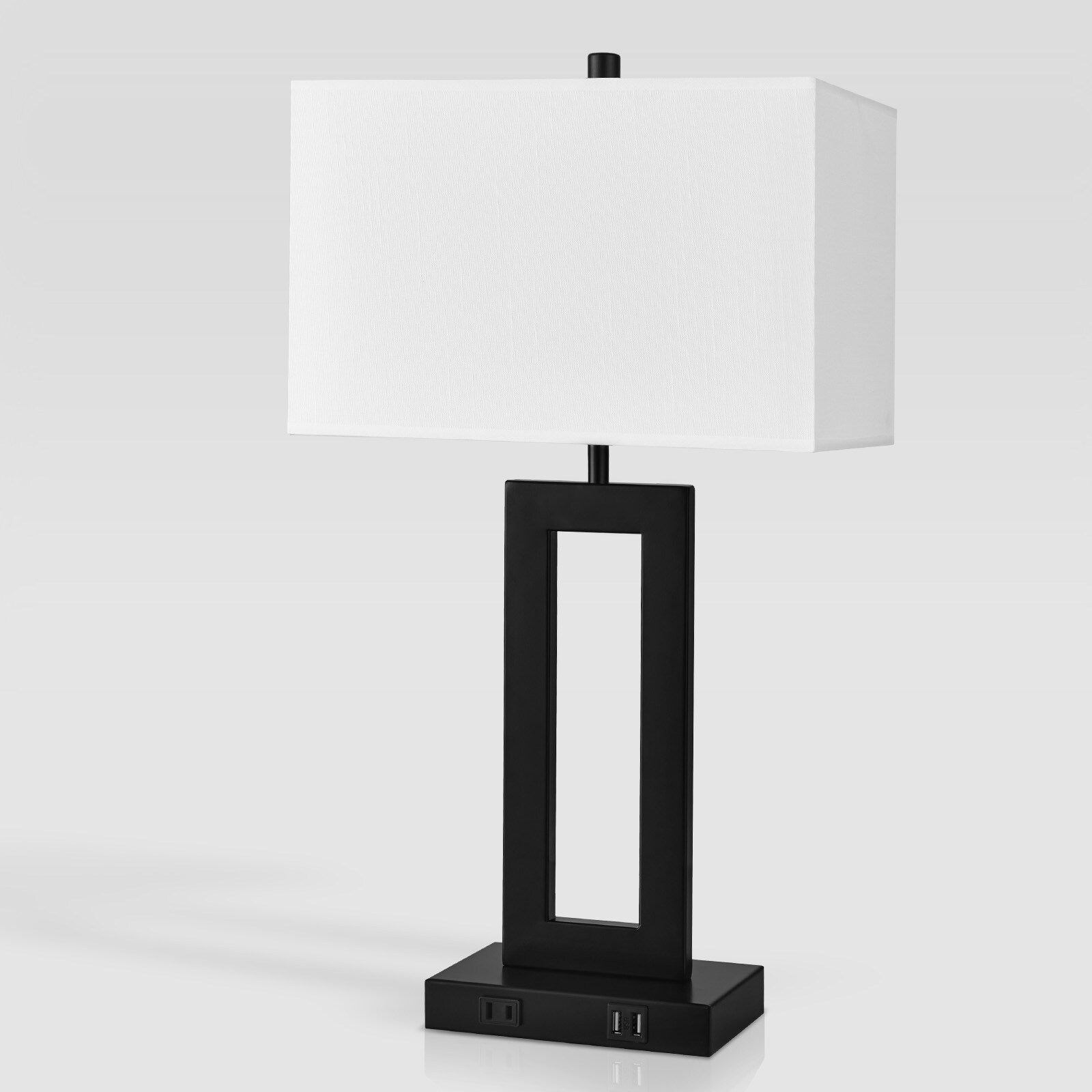 22 Gray USB Table Lamp Set With Touch Control