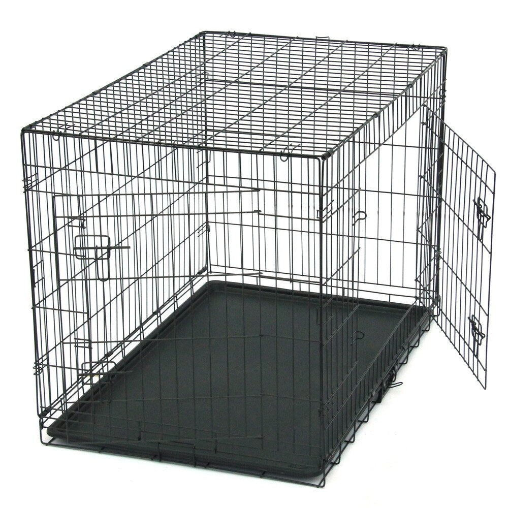 24 to 48 Pet Kennel Cat Dog Folding Steel Crate Animal Playpen Wire Metal