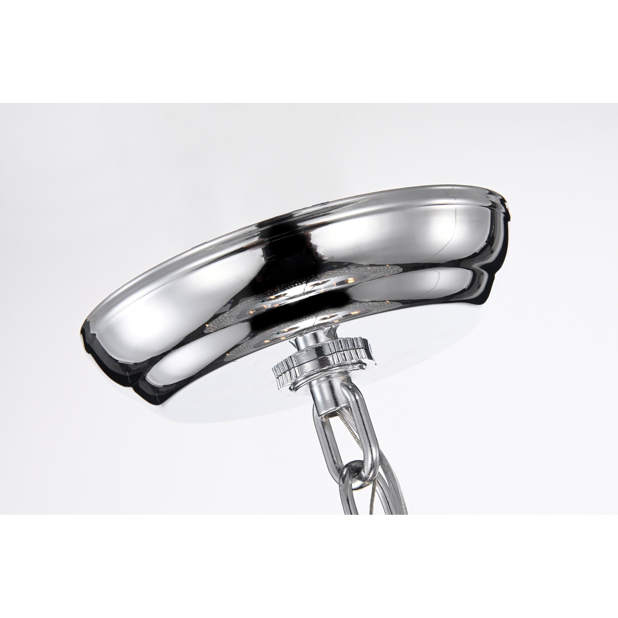 Round Beaded Drum Chandelier with Hanging Crystals