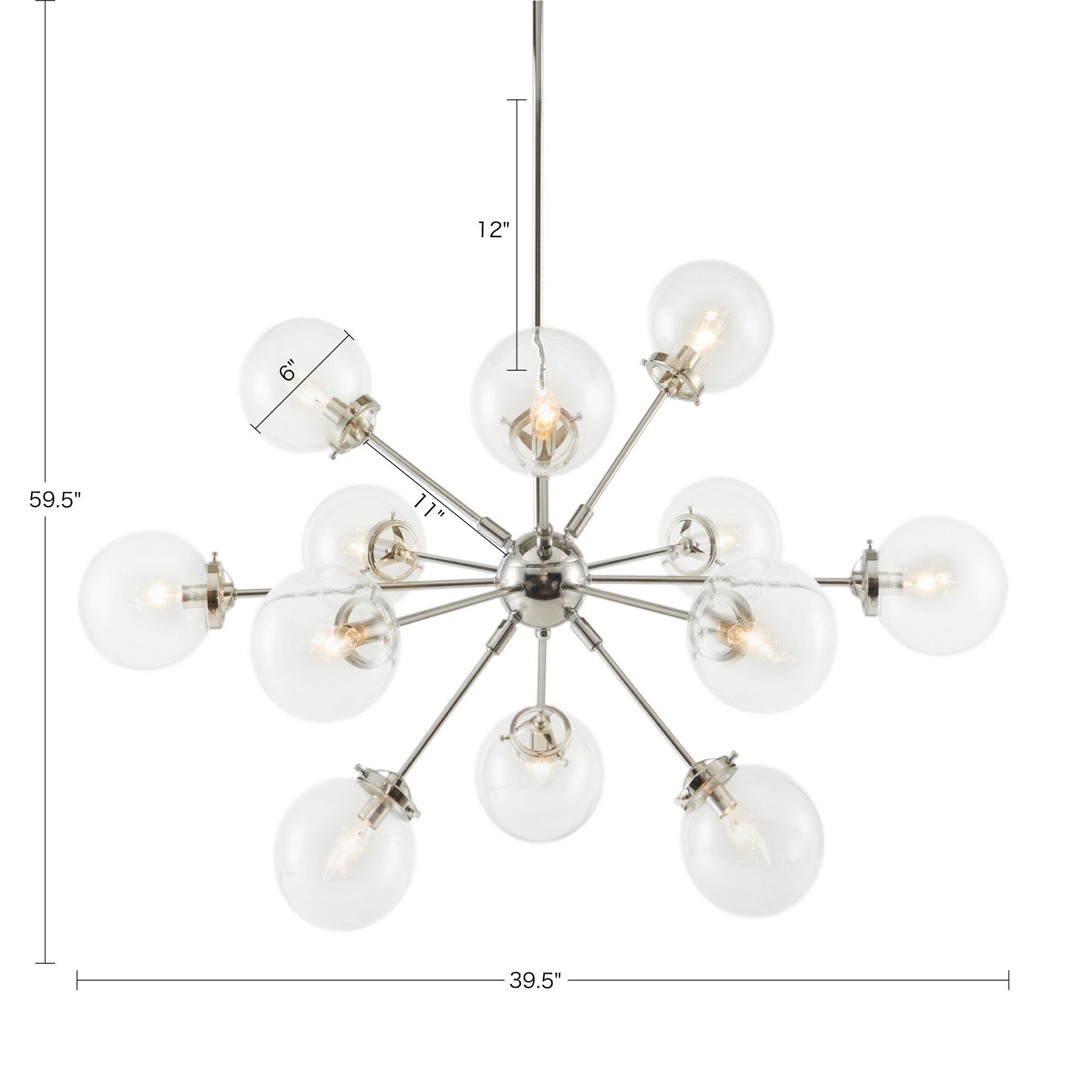 INK+IVY Paige 12-Light Chandelier with Oversized Globe Bulbs