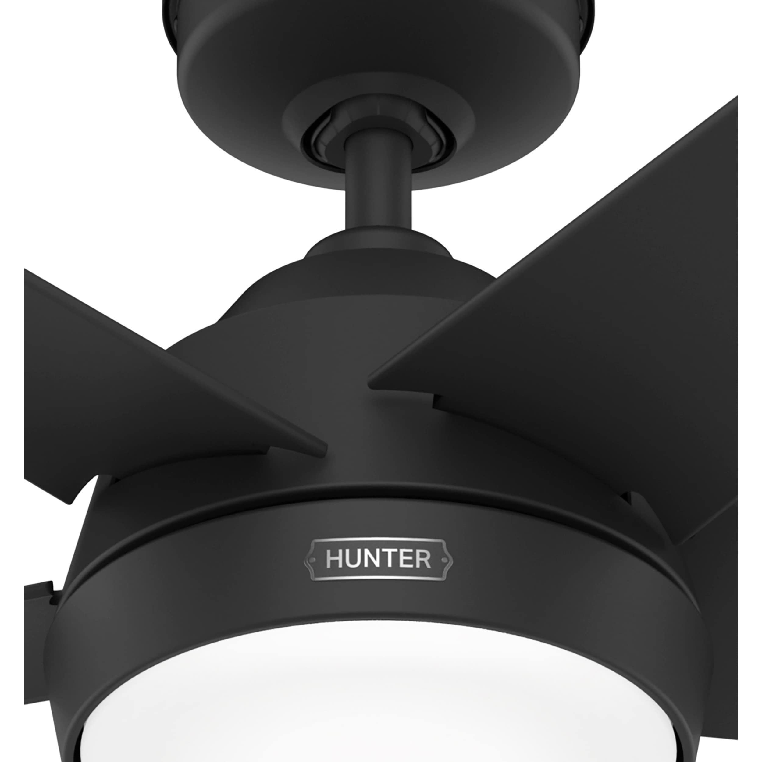 Hunter 52 Skyflow Outdoor Ceiling Fan w/ LED Light Kit, Wall Control - Coastal Modern Contemporary - WeatherMax - WET-RATED!