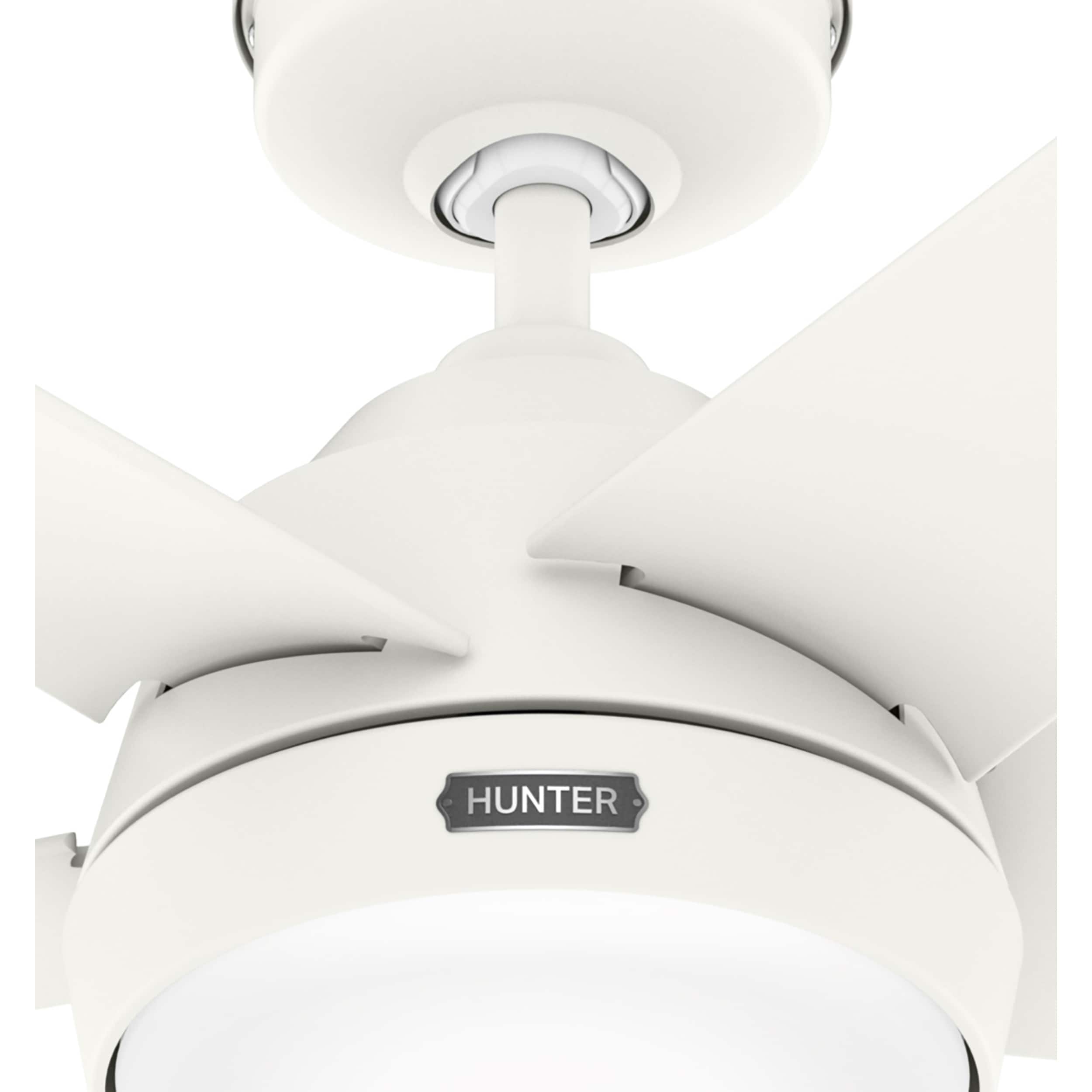 Hunter 52 Skyflow Outdoor Ceiling Fan w/ LED Light Kit, Wall Control - Coastal Modern Contemporary - WeatherMax - WET-RATED!