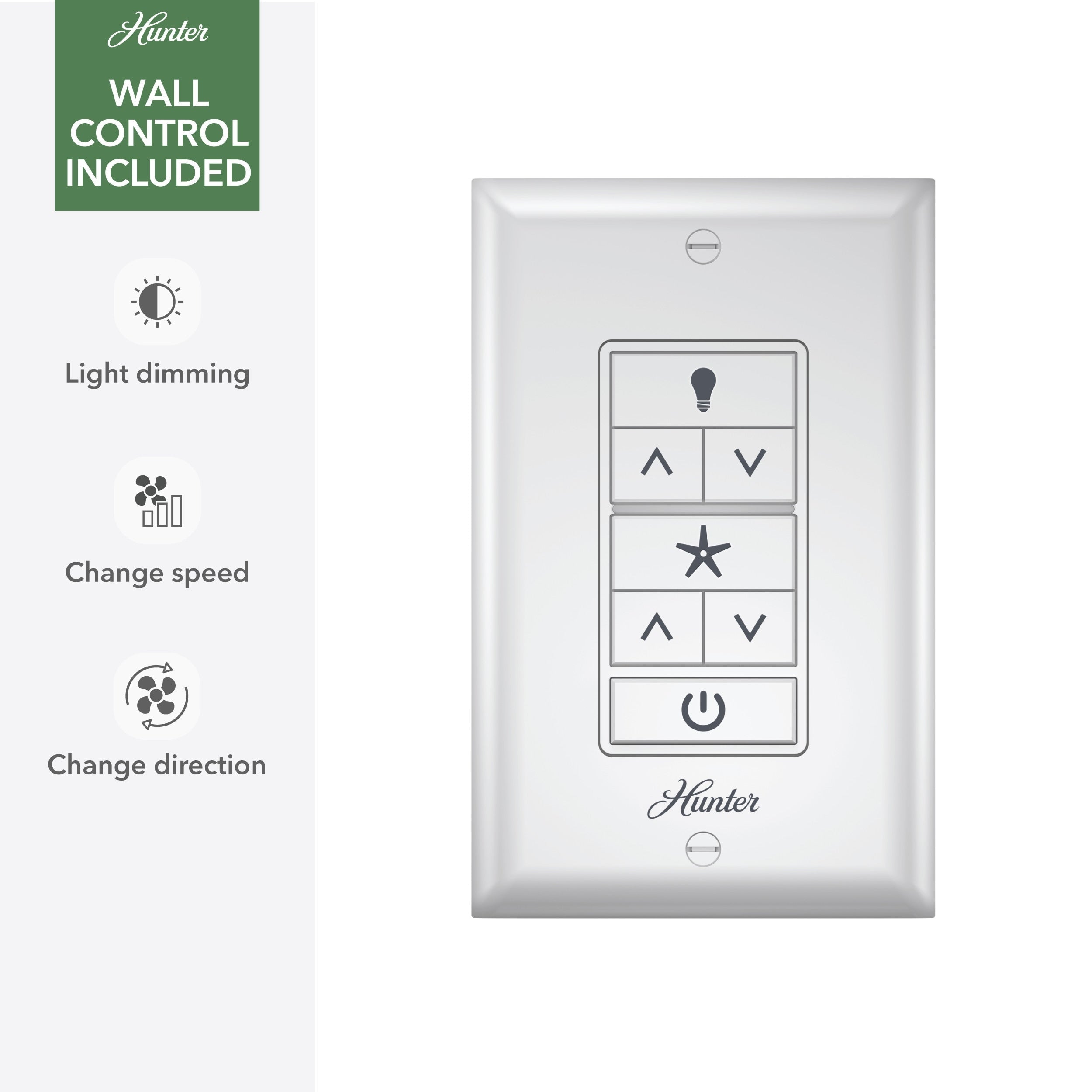 Hunter 52 Skyflow Outdoor Ceiling Fan w/ LED Light Kit, Wall Control - Coastal Modern Contemporary - WeatherMax - WET-RATED!