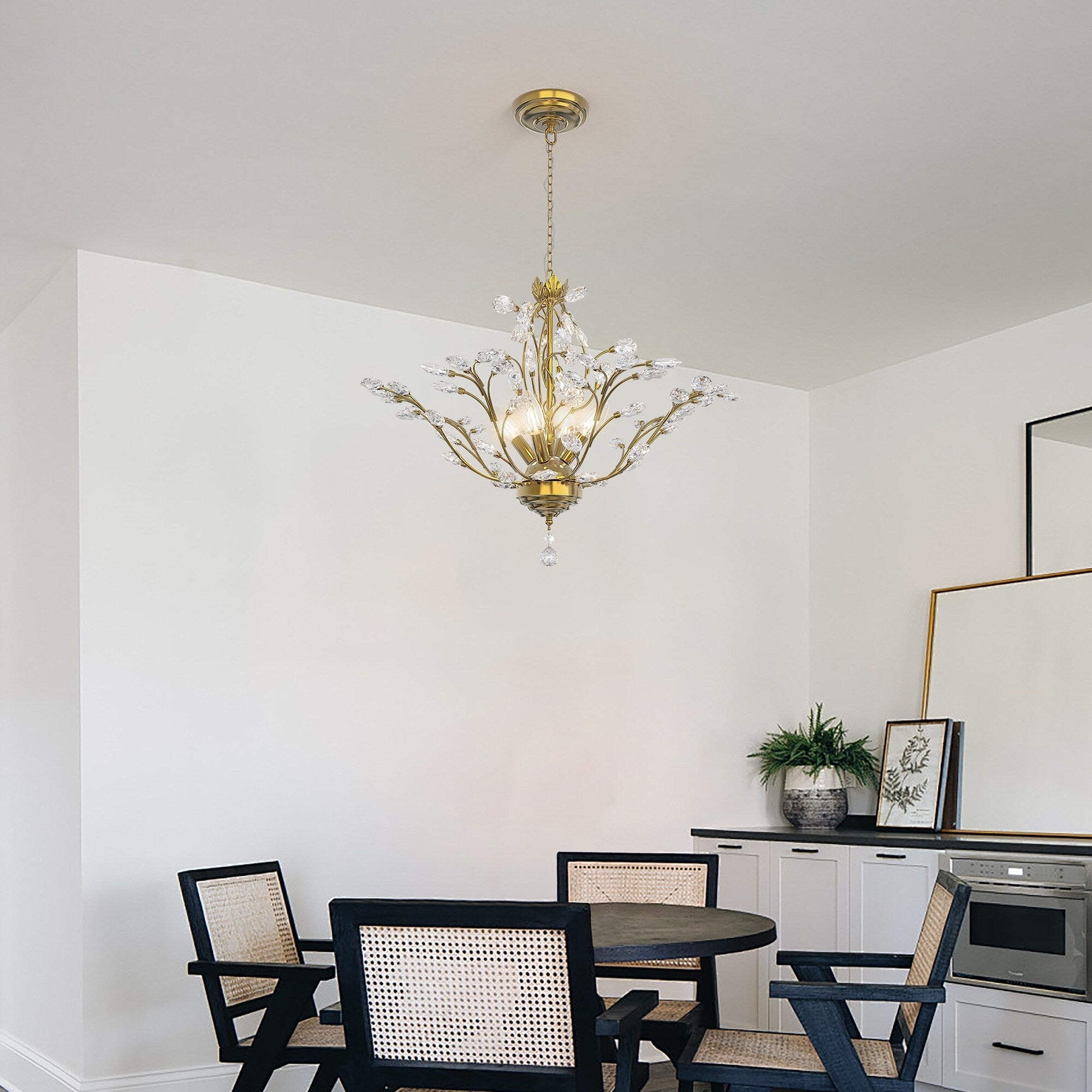 Maxax 4 - Light Unique Classic / Traditional Chandelier with Crystal Accents