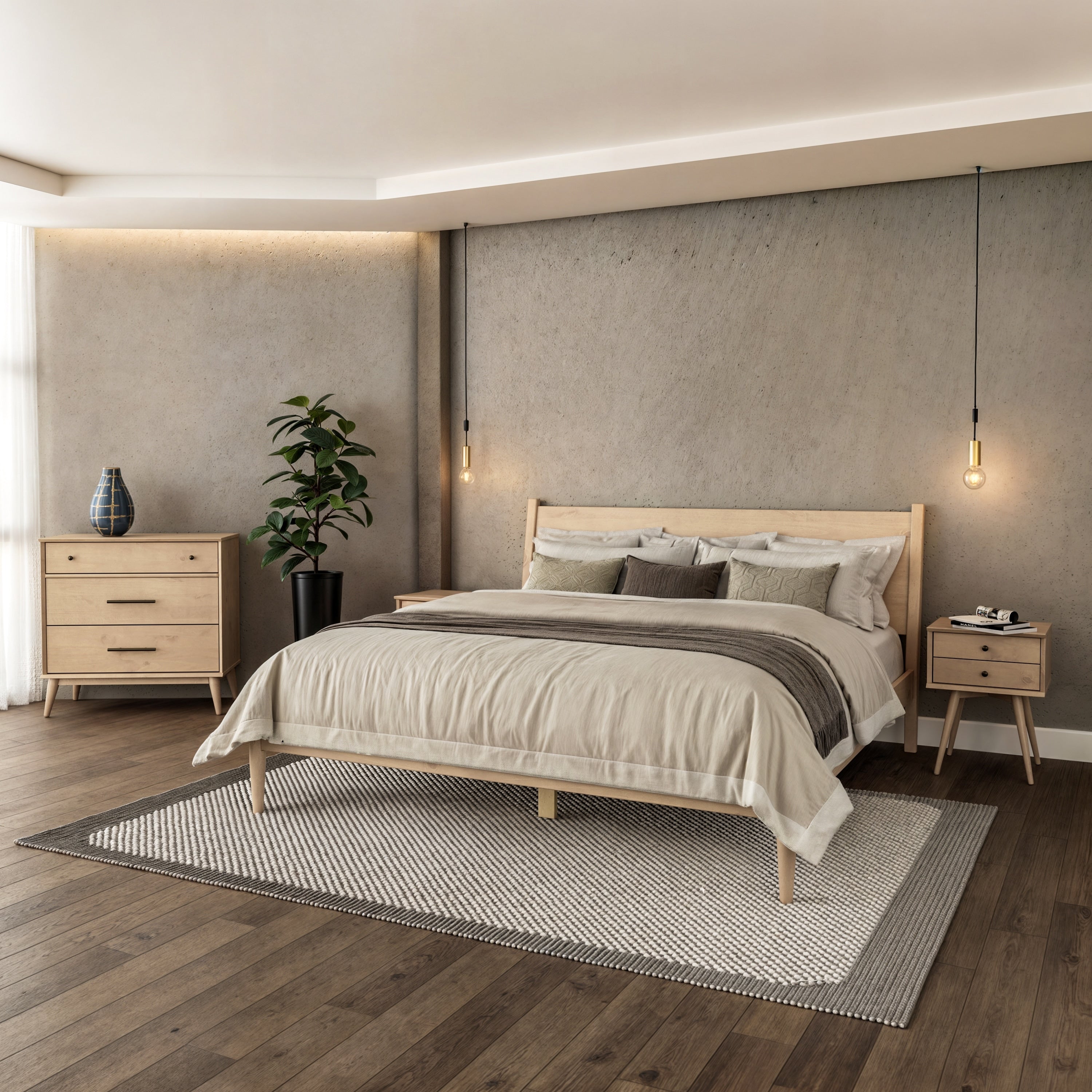 Mid-Century Panel Bed