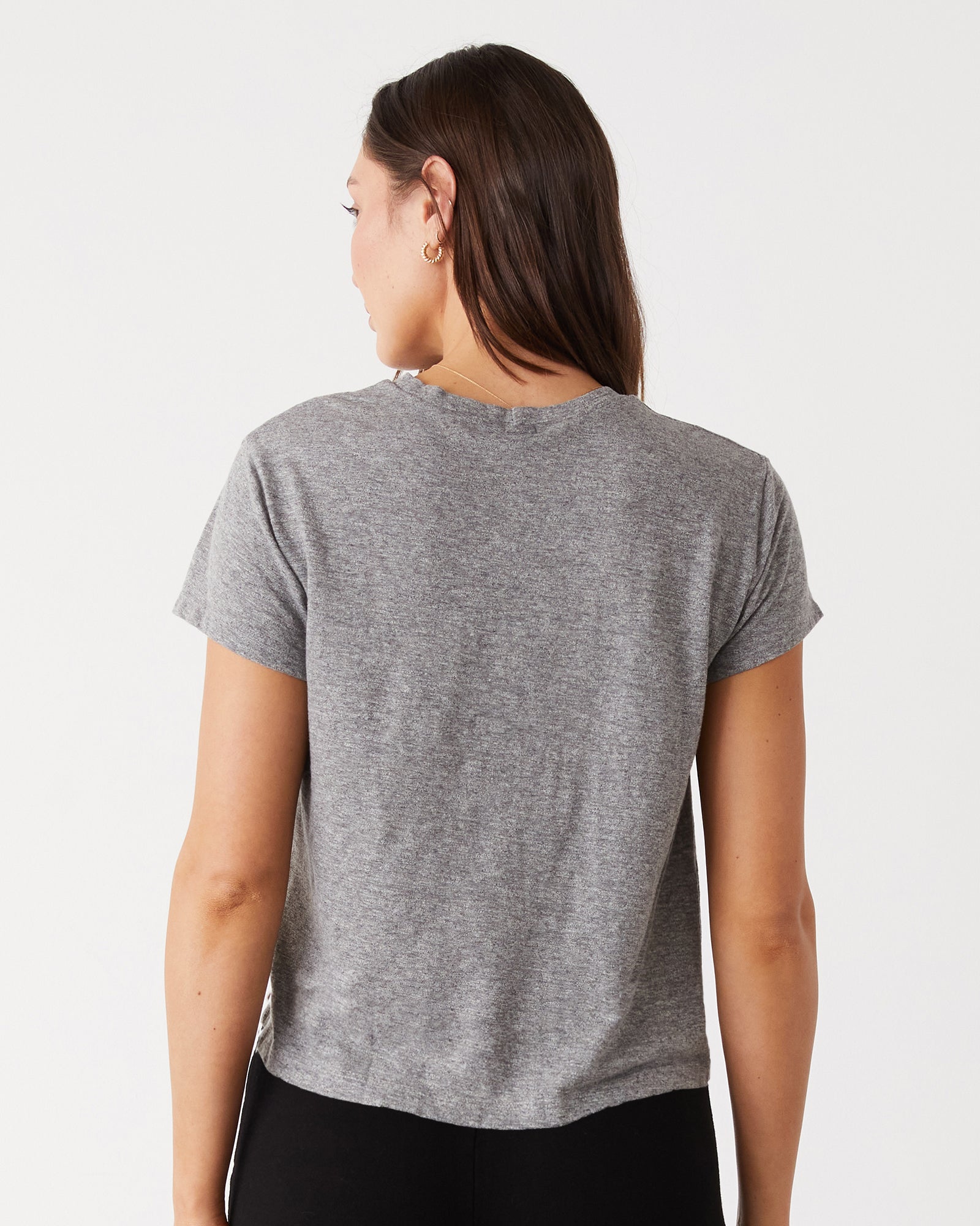 Textured Tri-Blend Basic Crew Neck Tee