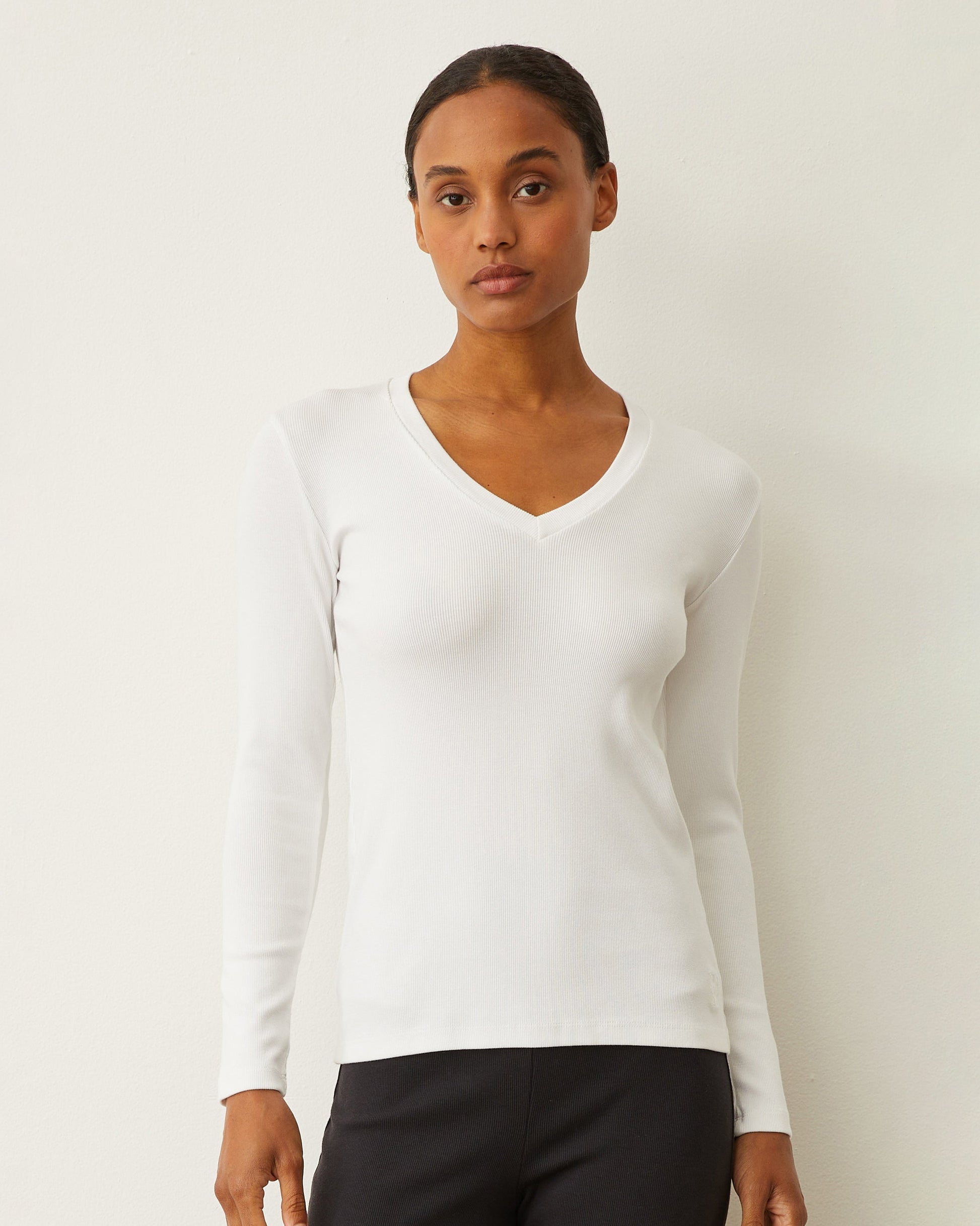Supimaluxe Rib Long Sleeve V Neck Set