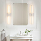 1-Light Black/ Gold/ Nickel Modern Long Linear Strip Wall Sconce Dimmable LED Bathroom Vanity Light