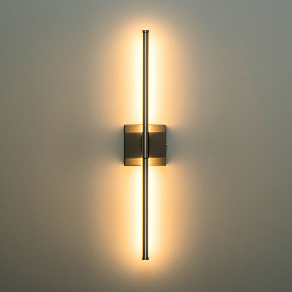 1-Light Black/ Gold/ Nickel Modern Long Linear Strip Wall Sconce Dimmable LED Bathroom Vanity Light