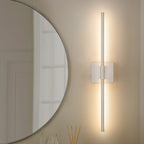 1-Light Black/ Gold/ Nickel Modern Long Linear Strip Wall Sconce Dimmable LED Bathroom Vanity Light