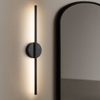 1-Light Black/ Gold/ Nickel Modern Long Linear Strip Wall Sconce Dimmable LED Bathroom Vanity Light