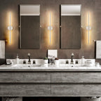 1-Light Black/ Gold/ Nickel Modern Long Linear Strip Wall Sconce Dimmable LED Bathroom Vanity Light