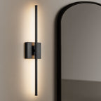1-Light Black/ Gold/ Nickel Modern Long Linear Strip Wall Sconce Dimmable LED Bathroom Vanity Light