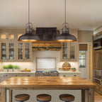 1-Light Industrial Farmhouse Metal Dome Pendant Light, Oil Rubbed Bronze Finish