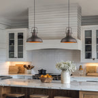 1-Light Industrial Farmhouse Metal Dome Pendant Light, Oil Rubbed Bronze Finish