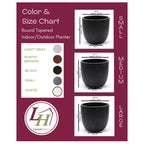 Tapered Round MgO Planter, Indoor and Outdoor