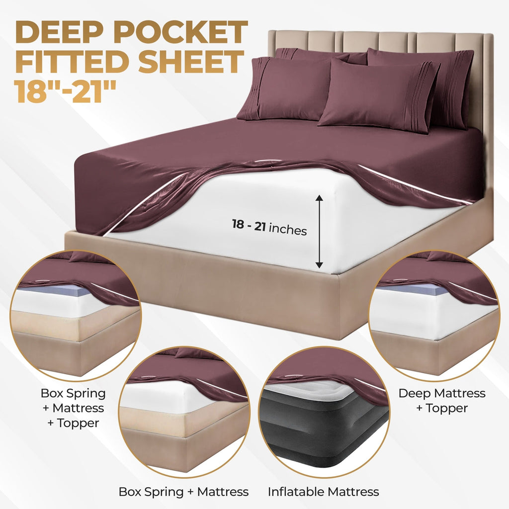 Superior Egyptian Cotton 1000 Thread Count Deep Pocket Solid Sheet Set