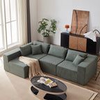 104-Inch Corduroy Modular L Shaped Sectional Sofa,Floor Couch Set,Foam-Filled Compressed Sofa,4 PC Free Combination