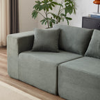 104-Inch Corduroy Modular L Shaped Sectional Sofa,Floor Couch Set,Foam-Filled Compressed Sofa,4 PC Free Combination