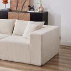 104-Inch Corduroy Modular L Shaped Sectional Sofa,Floor Couch Set,Foam-Filled Compressed Sofa,4 PC Free Combination