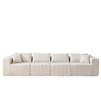 104-Inch Corduroy Modular L Shaped Sectional Sofa,Floor Couch Set,Foam-Filled Compressed Sofa,4 PC Free Combination