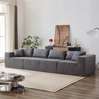 104-Inch Corduroy Modular L Shaped Sectional Sofa,Floor Couch Set,Foam-Filled Compressed Sofa,4 PC Free Combination
