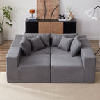 104-Inch Corduroy Modular L Shaped Sectional Sofa,Floor Couch Set,Foam-Filled Compressed Sofa,4 PC Free Combination