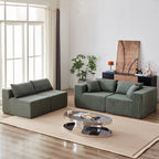 104-Inch Corduroy Modular L Shaped Sectional Sofa,Floor Couch Set,Foam-Filled Compressed Sofa,4 PC Free Combination