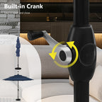 MAISON ARTS 10ft 3 Tier Auto-tilt Patio Umbrella Outdoor Double Vented Umbrella with LED Lights