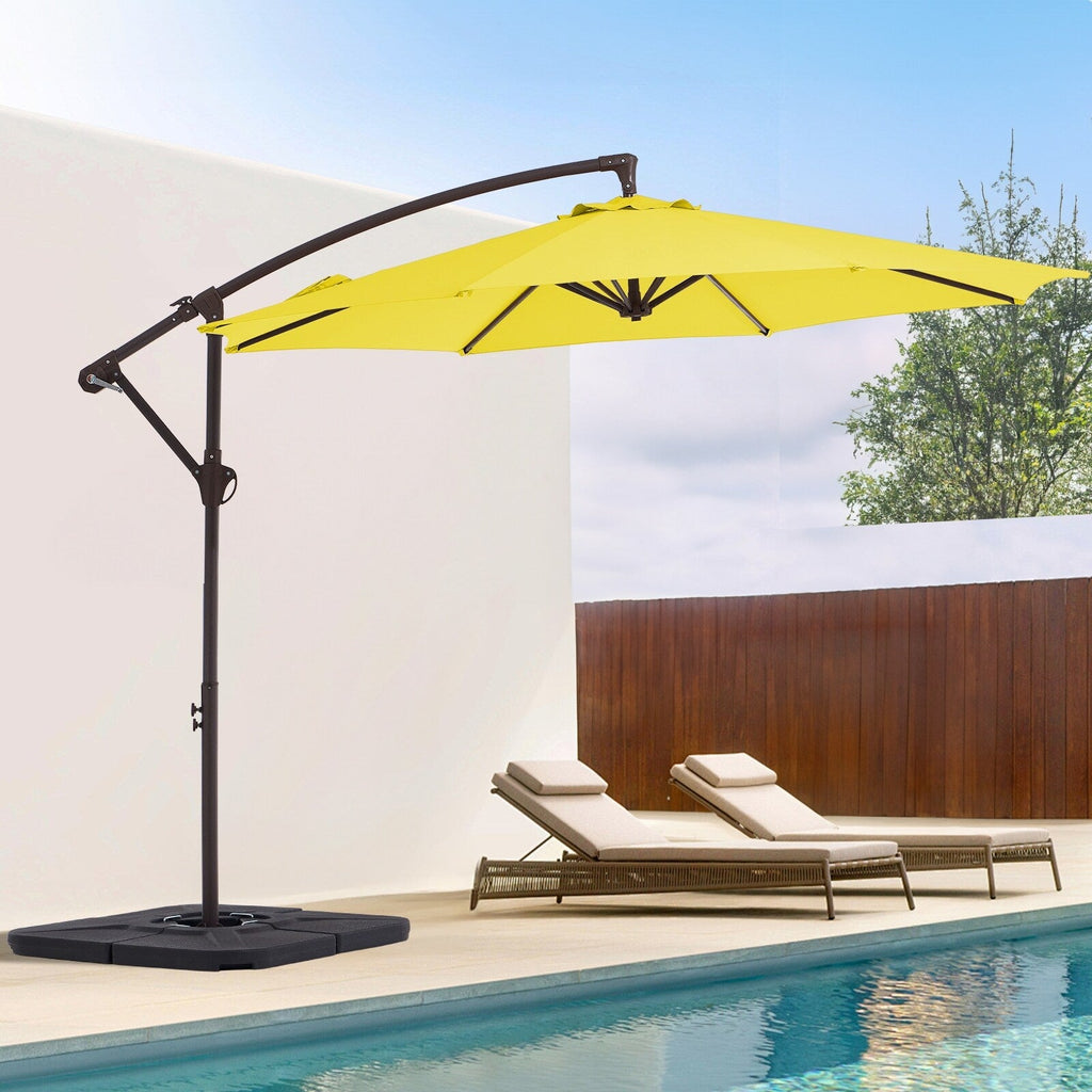 10ft Steel Crank Lift Hanging Offset Cantilever Umbrella