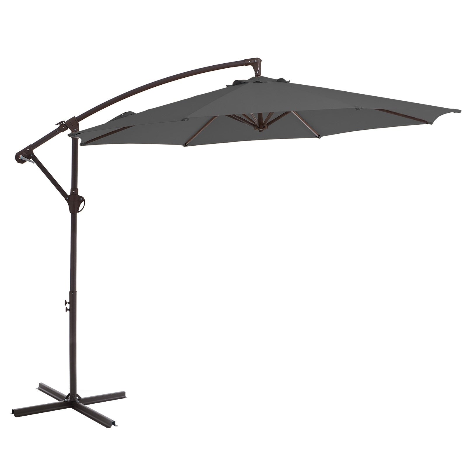 10ft Steel Crank Lift Hanging Offset Cantilever Umbrella