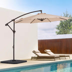 10ft Steel Crank Lift Hanging Offset Cantilever Umbrella