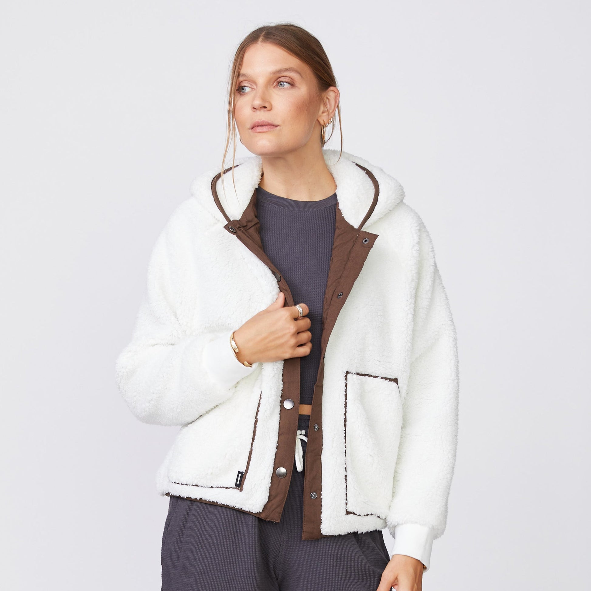 Sherpa Hooded Bomber Jacket