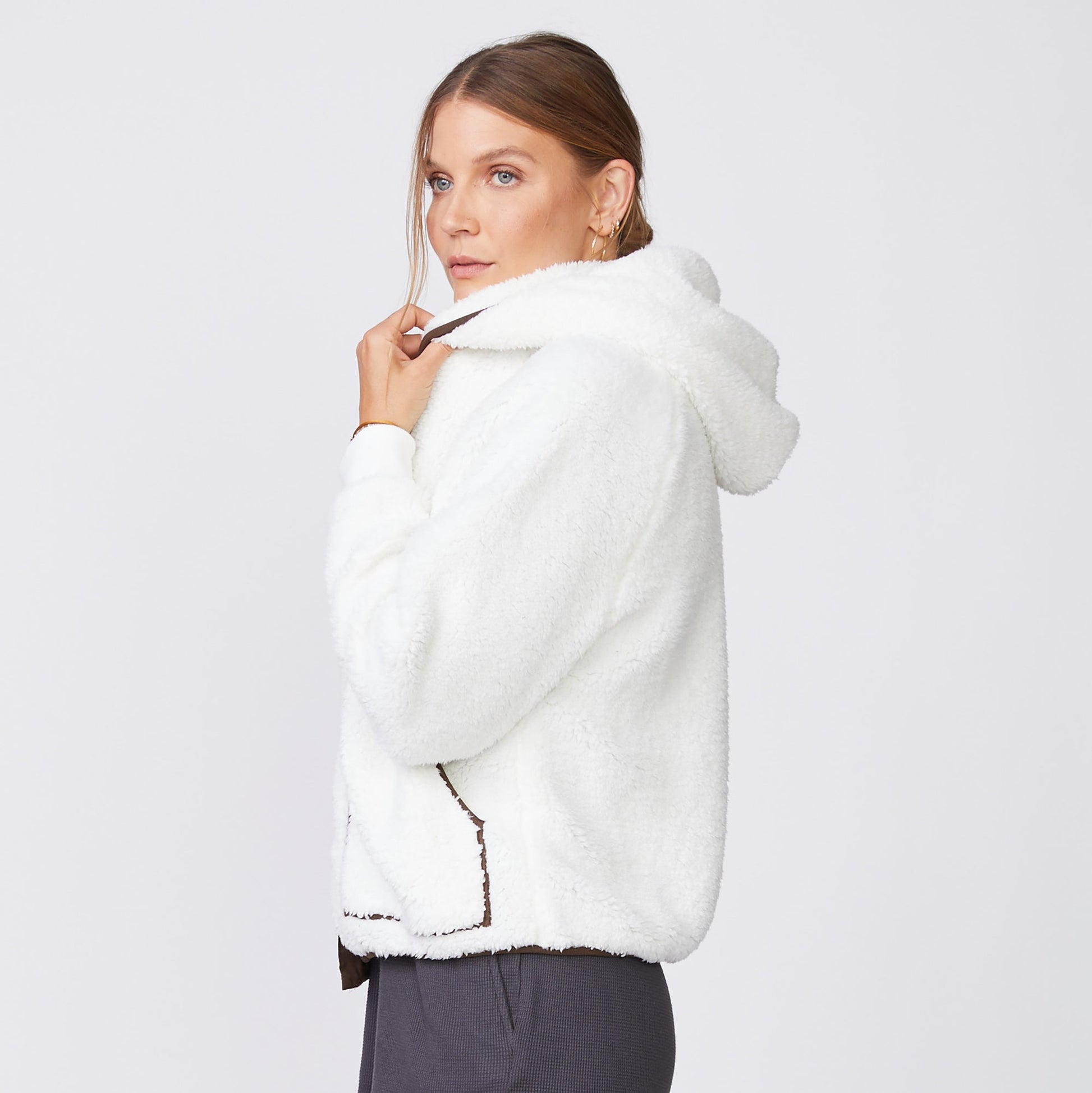 Sherpa Hooded Bomber Jacket