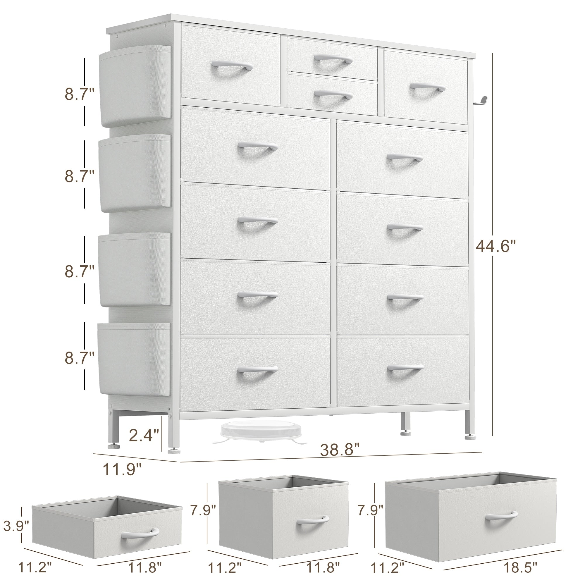 12 Drawer Dresser Fabric Tall Dressers for Bedroom Chest of Drawers