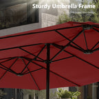 MAISON ARTS 15ft Double-Sided Patio Extra Large Twin Umbrella with Base Included