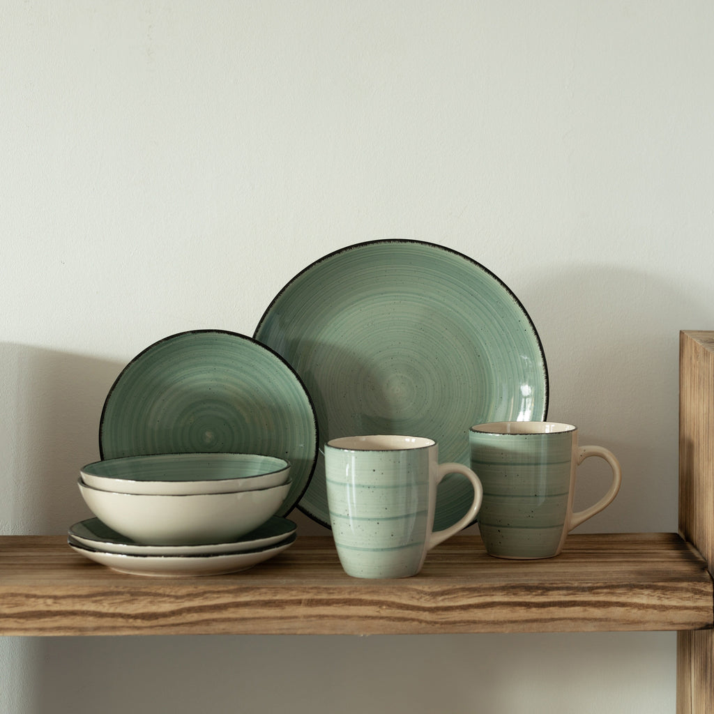 Dinewares Spin Wash Dinnerware Dish Set, Mugs, Salad and Dinner Plates and Bowls Sets, High Quality Dishes