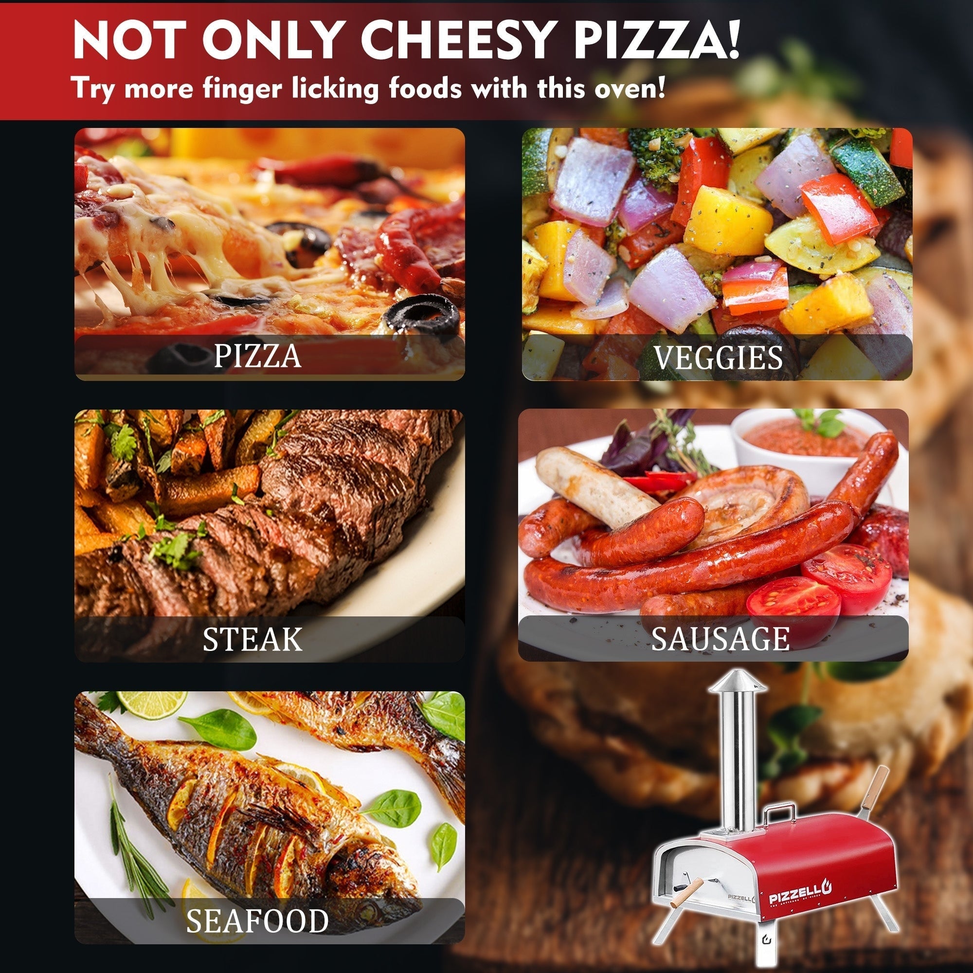 Outdoor Wood Fired Pizza Oven Portable Pizza Oven with Pizze Peel, Carry Bag - 16 inch