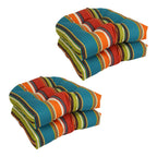 19-inch Rounded Back Indoor/Outdoor Chair Cushions (Set of 4) - 19 x 19