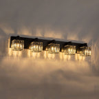 2/3/4/5 Light Bathroom Vanity Light Wall Sconce with Crystal Shade