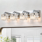 2/3/4/5 Light Bathroom Vanity Light Wall Sconce with Crystal Shade
