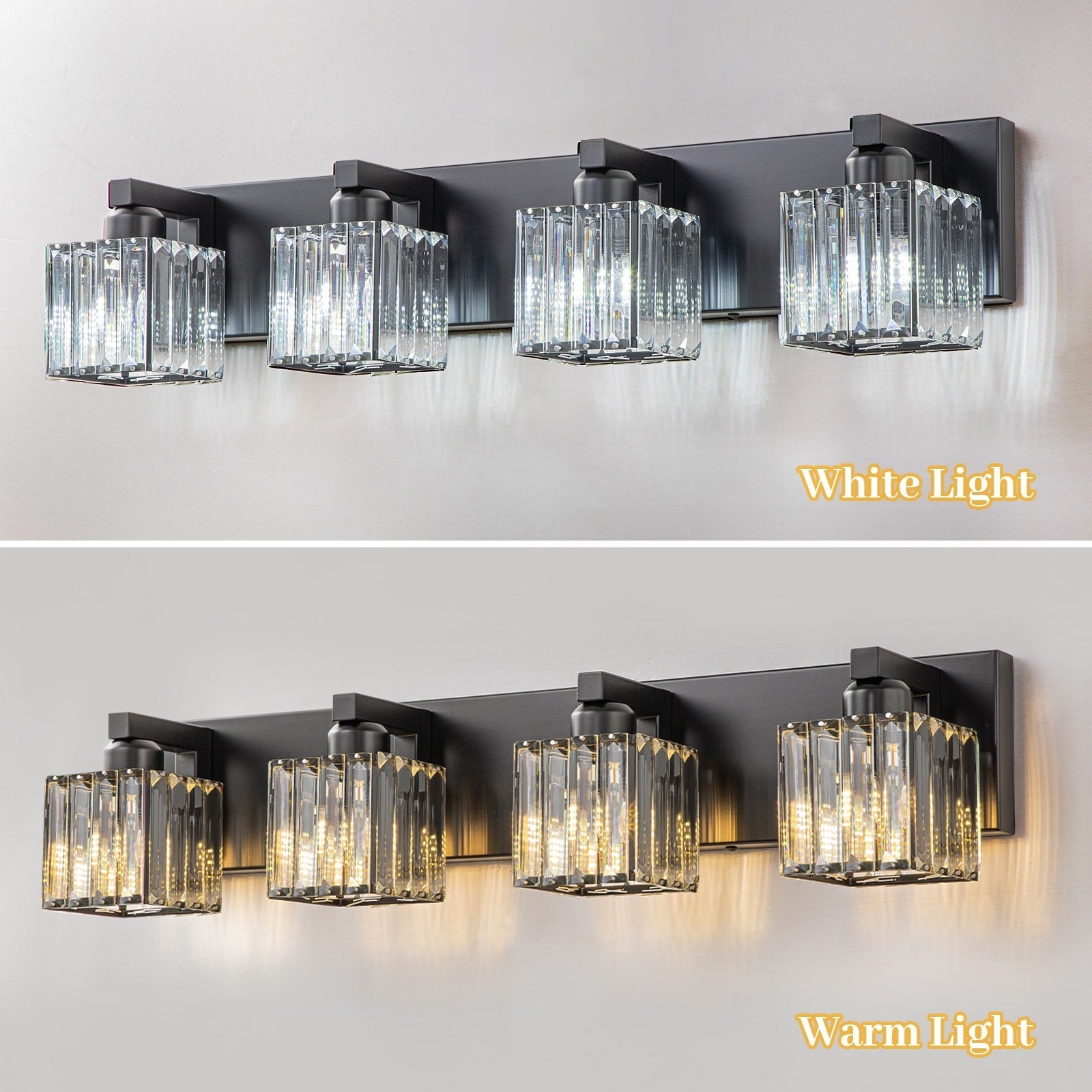 2/3/4/5 Light Bathroom Vanity Light Wall Sconce with Crystal Shade