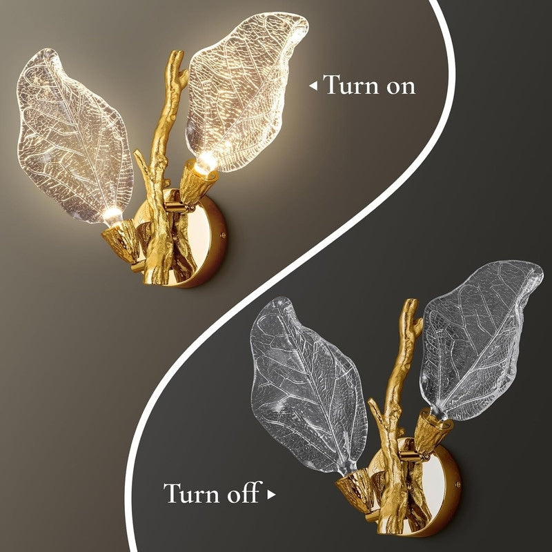 KAYLA 2-Light Bionic Leaf Wall Sconce