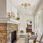 2-Light Flush Mount Ceiling Light with Clear Hammered Glass