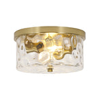 2-Light Flush Mount Ceiling Light with Clear Hammered Glass