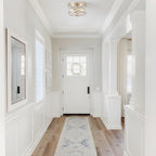 2-Light Flush Mount Clear Glass Ceiling Light with Metal Frame