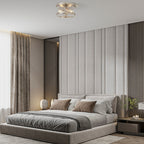 2-Light Flush Mount Clear Glass Ceiling Light with Metal Frame